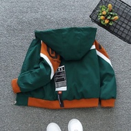 ZZOOI Letter Pattern Print Hooded Jacket Kids Boys Windbreaker Children Boy Baby Coat Spring Outerwe