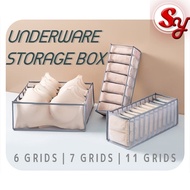 6/7/11 Slots Underwear Storage Box Drawer Divider Foldable Mesh Grid Separated Organizer Bra Panties