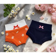Bummies - super cute fabric waist shorts for baby girls 0–18 months old Orange chrysanthemum pants w