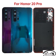 New Back Cover For Huawei Honor 20 Pro Back Battery Cover Rear Door Glass Housing Case With Camera Lens Replacement