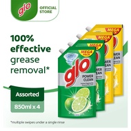[Bundle Of 4] Glo Active Foam (Lime + Lemon) Dishwash Liquid 850ml Refill