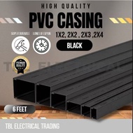 PVC Wiring Casing / Electrical Casing / PVC Trunking 6 Feet (1X2 , 2x2 , 2x3 , 2x4) (BLACK)