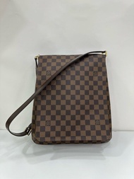 👜Louis Vuitton LV Musette Damier Calfskin Leather Flap Shoulder bag  Vertical Version Unused 路易威登 竪版