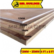 MR. BUILDER (4FT x 8FT) 12MM 15MM 18MM 25MM Grade A Plywood Timber Panel Wood Board Sheet Ply Wood P
