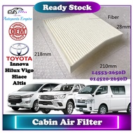 【 Toyota 】 Fibre Cabin Air Filter ( Innova / Hilux Vigo / Hiace / Altis / OEM 014520-2650D 14553-265