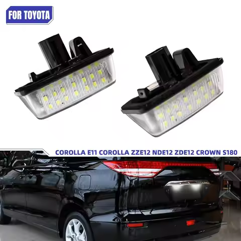 For Toyota Corolla E11 Crown S180 Starlet EP91 Vios Previa ACR50 GSR50 Number Plate Lamp 2Pcs CanBus