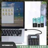 [cozyroomss.sg] 4 Slots 18650 Smart Charger USB 18650 Battery Charger LCD Display Rechargeable Batte