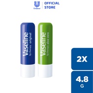 Bộ 2 son dưỡng môi Vaseline Lip Care dạng thỏi 4.8g: Lô Hội và Mềm Mịn