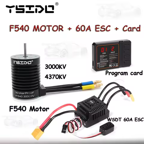 WSDT-60 60A ESC 2-3S F540 4370KV 3000KV Motor with Card Combo for 1/10 Wltoys WPL RC Crawler Monster