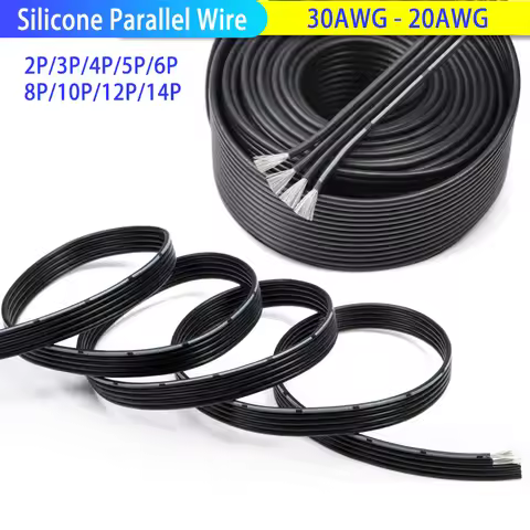 1~50m Silicone Multi Core Parallel Wire 30/28/26/24/22/20AWG 2P/3P/4P/5P/6P/8P/10P/12P/14P Fexible H