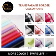 [PACK] TRANSPARENT BORDER CELLOPHANE TRANSPARENT CELLOPHANE/ FLOWER PAPER/ PAPER BOUQUET WRAPPING bt