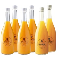 【Plex Trading】100%-Natural-Unshu&Kawachibankan-Mikan-Juice720ml//2kinds-6-Bottles-in-Set
