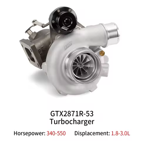 Turbine GTX2871R-53 A/R 0.6,HP340-550,1.8L- 3.0L,T25 76V-Band,5 Bolt Ball Bearing Performance Turboc