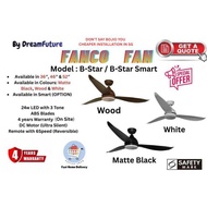 CHEAPEST INSTALLATION Fanco Fan BStar (SMART Optional)DC Celling Fan w 24w light 3tone
