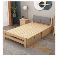 Folding Solid Wood Tatami Bed Width 0.8m-1.8m Bed Frame Solid Wood Folding Bed / Single Bed Frame / Bed Frame / Bed Frame with Mattress / Oversized Single / Queen / King Bed Frame