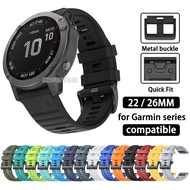 22mm 26mm QuickFit Silicone Watch Bands Strap for Garmin Fenix 8 Pro 7 6 5x Instinct Forerunner 935 
