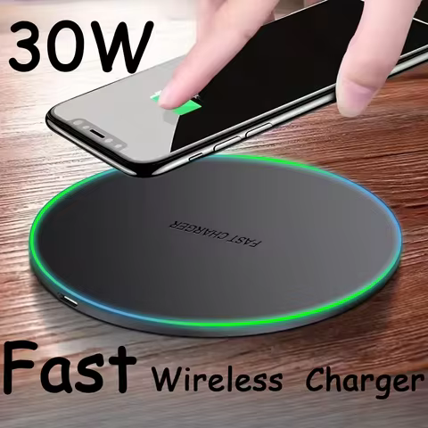 30W Wireless Charger for iPhone17 16 15 14 13 12 X XR XS Max 8 for Samsung S24 S23 S22 S10 S20 Note1