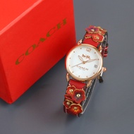 Box Exclusive Jam Tangan Coach Strap Flower VA-892DA / Jam Tangan Fashion Wanita Tali Kulit Diameter