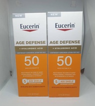 ครีมกันแดด Eucerin Age Defense SPF 50 Face Sunscreen Lotion with Hyaluronic Acid #ของแท้ 75 ml