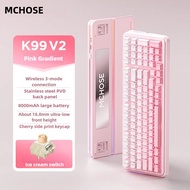 MCHOSE K99 V2 Tri-mode Wireless Mechanical Keyboard Customed Ergonomics FR4 Plate GASKET 8000mAh Esp