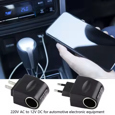 AC 220V To DC 12V Auto Accessories Converter EU US Plug Interior Parts Black Car Cigarette Lighter A