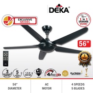 Deka 56“ 5 Blade 4 Speed Ceiling Fan F6 W Remote Control/Kronos F10 3 Speed/F5P Old Model 56"