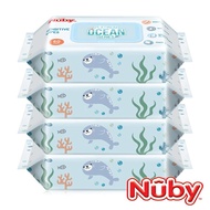 【Nuby】海洋系列極厚柔濕巾(60抽4包)