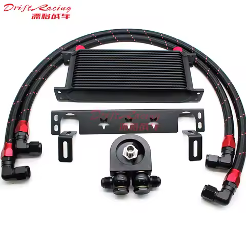 DEFT 16 Row Oil Cooler Kit Thermostatic For 00-09 Honda S2000 2.0L/2.2L,Subaru Impreza WRX/STi EJ20 