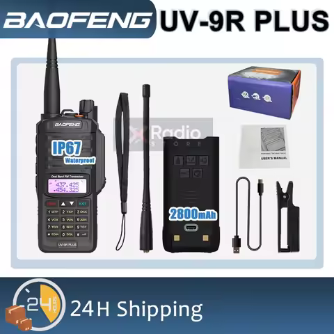 BAOFENG UV-9R Plus Walkie Talkie 8Watts 2800mAh IP67 Waterproof Two Way Radio Dual Band Ham Radios U