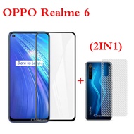 OPPO Realme C17 / Realme7i 6i 7 F5 5 5i 5pro Full Screen Tempered Glass Film + Carbon Fiber Back (2 
