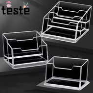 1Pcs Business Card Box,  Transparent 1/2/3 Grids Bussiness Card Holder, Durable Acrylic Plastic Scho