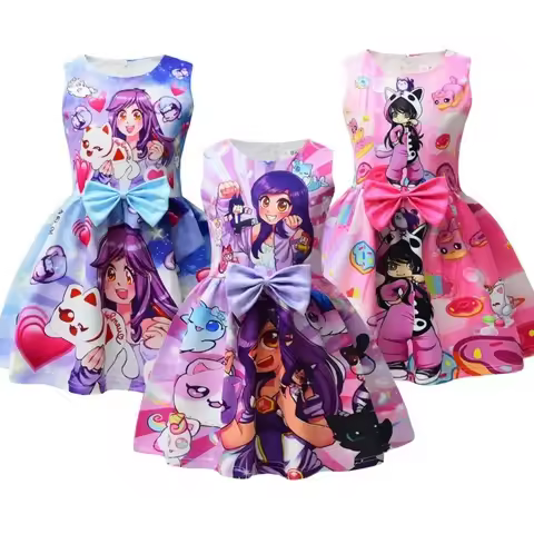 Game Aphmau printing Giselle cosplay princess dress s birthday Christmas party costume summer clothe