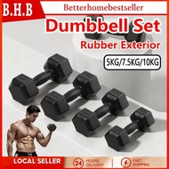 Hexagon Dumbbell 2.5/5/7.5/10/12.5/15 kg Dumbel Dumbell Gym Equipment Angkat Berat Muscle Training 啞