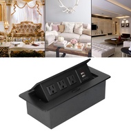 เดสก์ท็อปซ็อกเก็ตฝังเต้าเสียบสายไฟพร้อม USB คู่พอร์ตชาร์จ US มาตรฐาน AC250V 10A