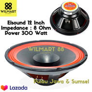 1 PCS Full Range Speaker bass 12" Speaker Elsound 12 FR Inch 300 Watt Woofer RED Original [Pengirima