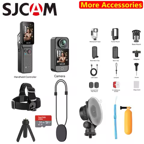 SJCAM C400 Action Camera Combo Best Sport DV Video 4K 7H Battery Life Dual Touch Screen Vlog Camera