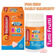 Redoxon Double Action Kids Orange Chewable (Vitamin C 250 mg + Zinc 5mg) Multi vitamin mineral kanak dewasa