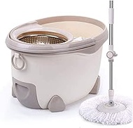 Rotary Mop Set, Stainless Steel 360 Spin Mop Bucket Floor Cleaning System Included Handle with Mop Heads for All Types of Floor Decoration