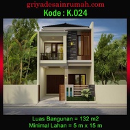 Desain Rumah 2 Lantai Ukuran 5x15 Meter 3 Kamar Tidur
