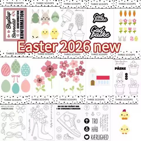 Easter tulip 2026 New Metal Cutting Dies Stencil For Diy Scrapbooking Crafts Maker Photo Album Handm