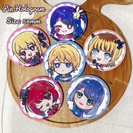 Pin big button/ oshi no ko anime lightning star brooch hologram brooch 58mm BIG large fans merch mer