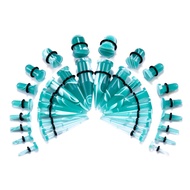 36PCS Acrylic Stretching Kit Plugs Expander Tapers Flat Top Body Piercing Set 14G-00G