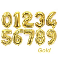 Small number balloon size 40cm - 3 colors gold, silver, pink size 40cm