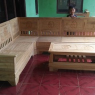 Kursi Sudut Minimalis Mentahan Kayu Jati Mebel jepara