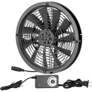 250mm 25cm DC Cooling Fan 12V 250X30mm with AC 110V 115V 220V 230V Power Cord Speed Controller Grow Tent Plant Adjustable Cooling Fans