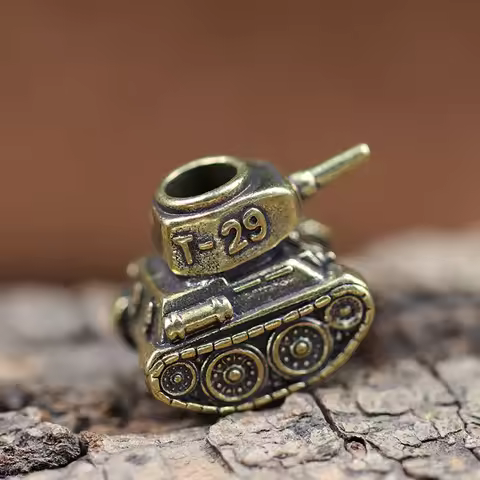 Classic T29 Tank Model Brass Knife Beads Outdoor EDC Umbrella Rope Pendants DIY Paracord Bracelets A