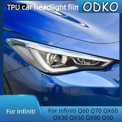 For Infiniti Q60 Q70 QX60 QX30 QX50 QX80 Q50 Car Headlight Protection Tint Film Smoke Black Transpar