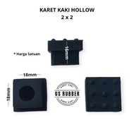 Karet Kaki Hollow 2x2 Padat Karet Kaki Meja Kursi Rak Besi Hollow