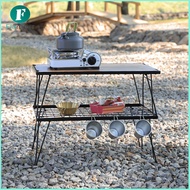 Folding Camping Table Mesh Table Metal Beach Table for Garden Backyard