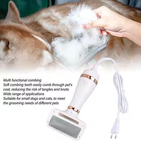 Pet Grooming Dryer Dog Hair Dryer Portable Pet Grooming Dryer 2 in 1 Handheld Dog Slicker Brush and 